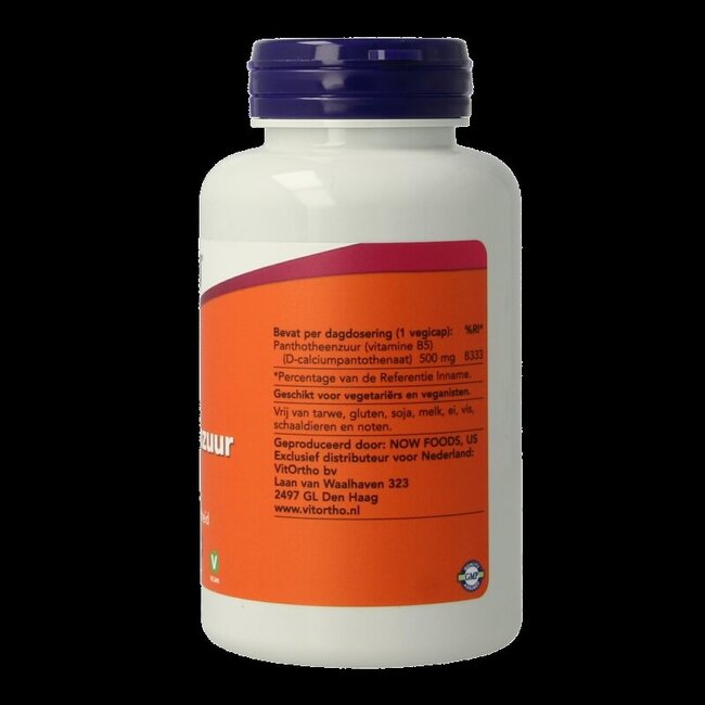 Pantotheenzuur 500mg (B5) 100 Capsules