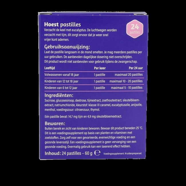 Pastilles pour la toux thym/primevère 24 pastilles