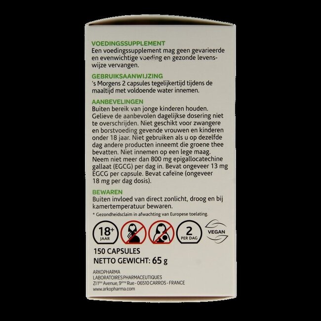 Groene thee bio 150 Vegetarische capsules