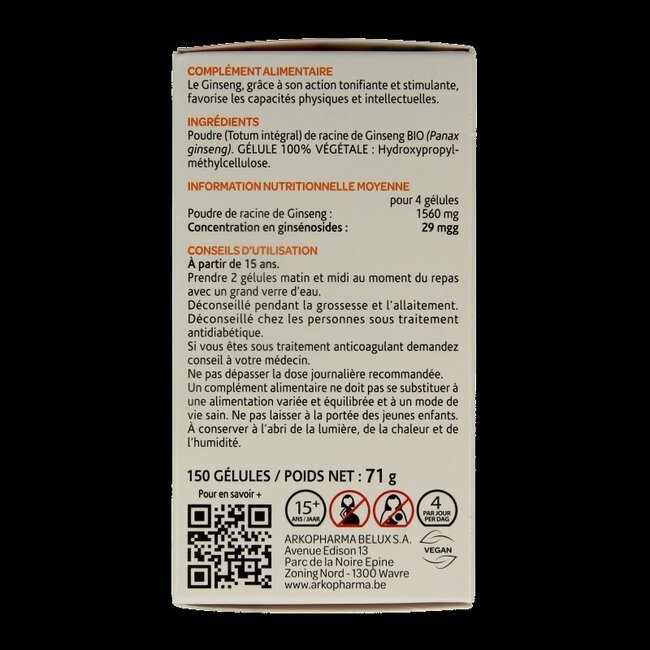 Ginseng bio 150 Capsules