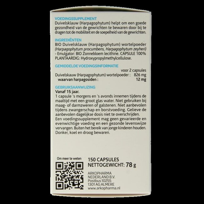 Duivelsklauw bio 150 Capsules