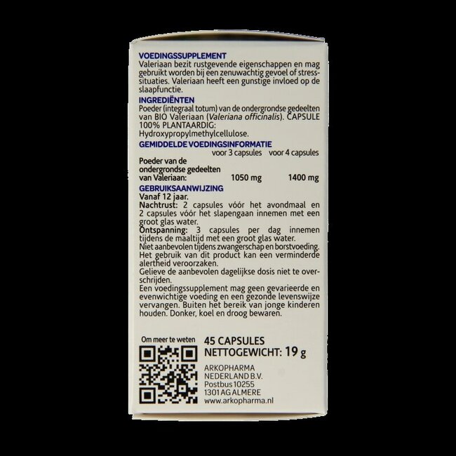 Valeriaan bio 45 Capsules