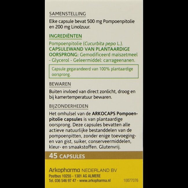 Pompoenpitolie 45 Capsules