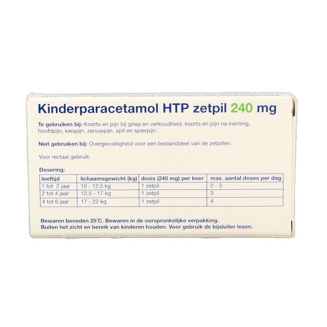 Paracetamol kinderen 240mg 10 Zetpillen