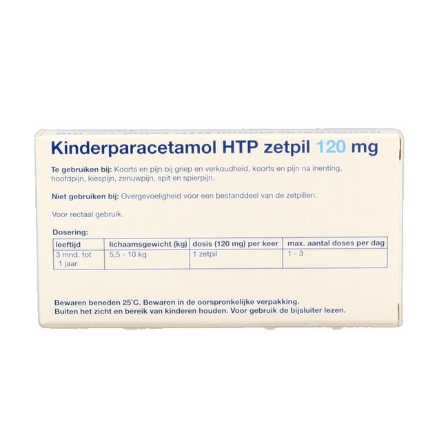 Paracetamol kind 120mg 10 Zetpillen