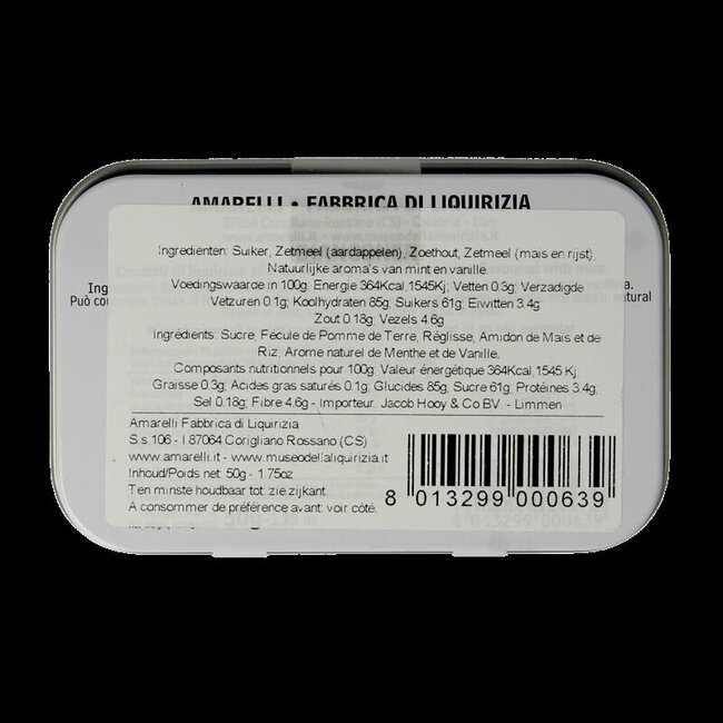 Boîte de réglisse au laurier et menthe poivrée blanche 50 g