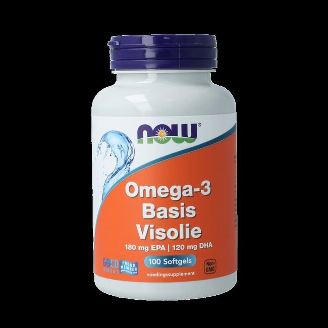 Omega-3 Basis visolie 180mg EPA 120mg DHA 100 Softgels