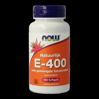 NOW Vitamine E-400 tocophérols mixtes 100 capsules molles