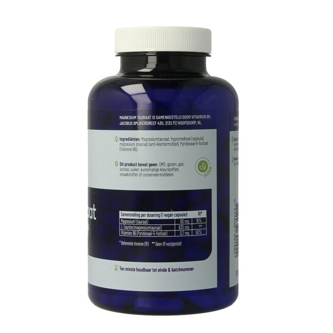 Magnesium Tauraat met Vitamine B6 (P-5-P) 180 Vegetarische capsules