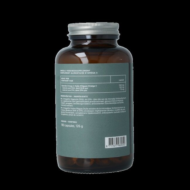 Huile d'algues végétalienne Oméga 3 DHA 150mg EPA 75mg 180 capsules végétariennes