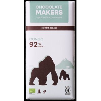 Chocolatemakers Gorilla extra pur 92% bio 80 Grammes