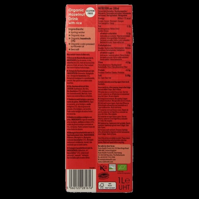 Hazelnootdrank bio 1 Liter