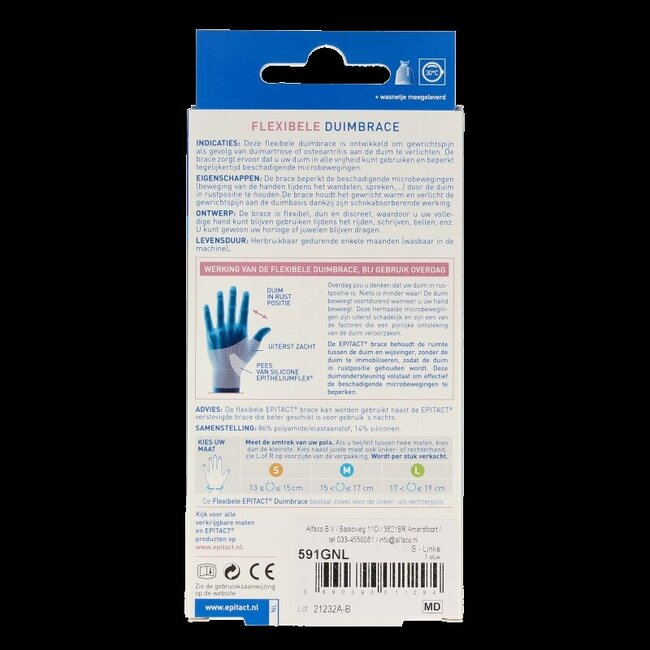 Orthèse de pouce de jour main gauche taille S 1 pièce