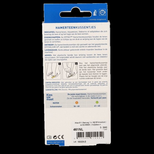 Coussinets pour orteils en marteau taille 36/40 2 pièces