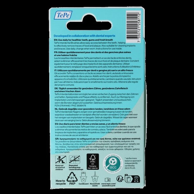 Interdentale ragers original zwart 1,5mm maat 8 6 Stuks