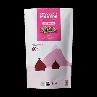 Chocolatemakers Snackable puur 60% met hazelnoot bio 100 Gram
