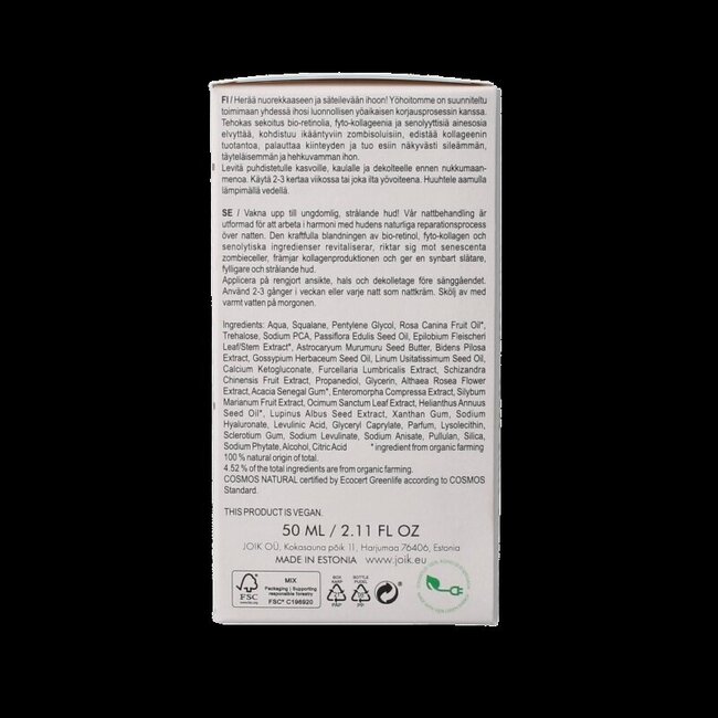 Soin de nuit re-boost collagène visage et cou 50 ml