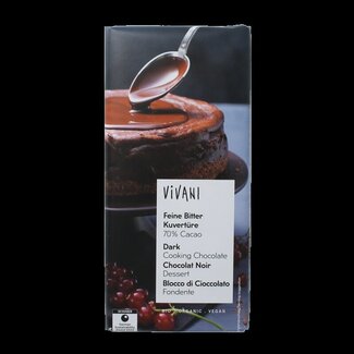 Vivani Couverture smeltchocolade puur bio 150 Gram