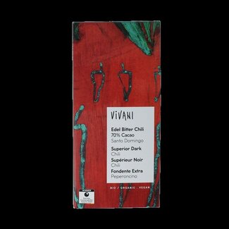 Vivani Chocolade puur chili 70% bio 80 Gram