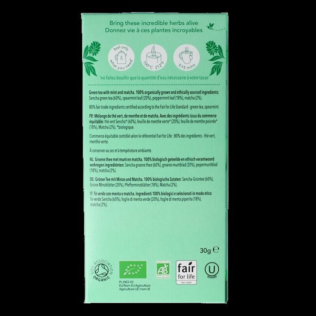 Mint matcha green tea bio 20 Zakjes