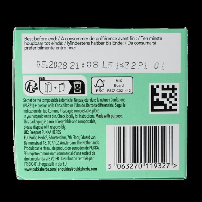 Mint matcha green tea bio 20 Zakjes