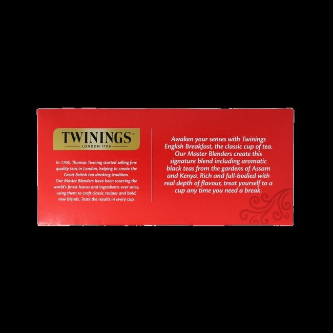 English breakfast thee envelop zwart 25 Zakjes