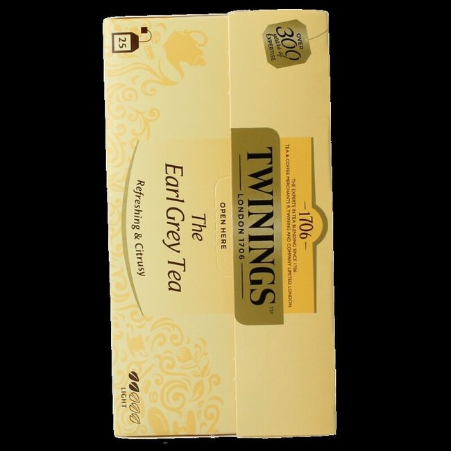 Earl grey envelop zwart 25 Zakjes
