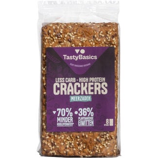 TastyBasics Crackers multi-graines pauvres en glucides et riches en protéines 200 g
