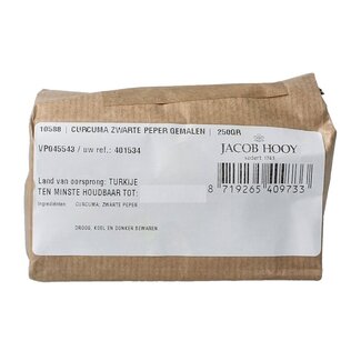 Jacob Hooy Curcuma et poivre noir moulus 250 g