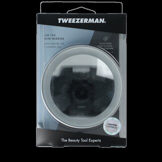 Tweezerman Miroir grossissant 15x avec éclairage LED mini 1 pièce