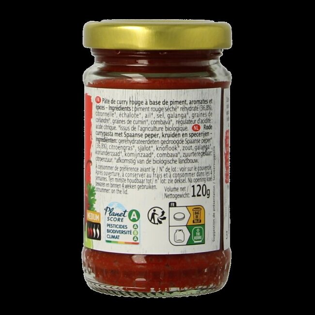 Rode curry pasta bio 120 Gram