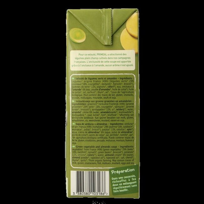 Soupe de pommes de terre crémeuse bio 1 Litre