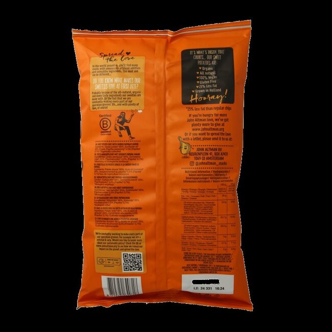 Zoete aardappel chips paprika bio 90 Gram