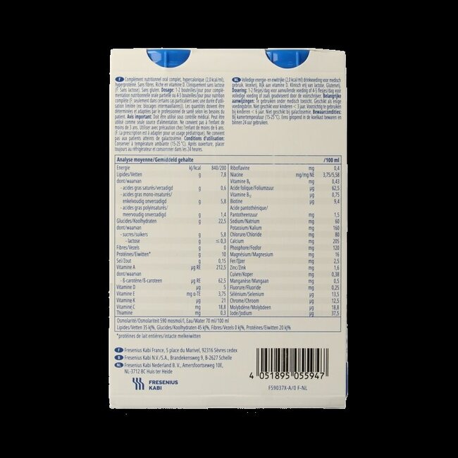 2Kcal drink vanille 200ml 4 Stuks