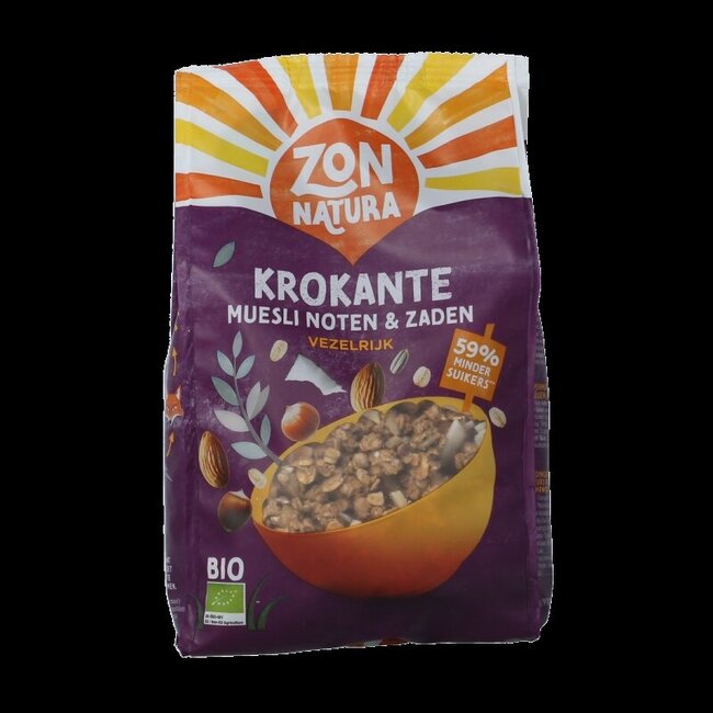 Krokante muesli noten en zaden bio 375 Gram