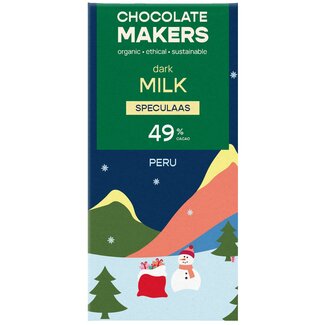 Chocolatemakers Barre de Noël chocolat au lait et spéculoos bio 80 g