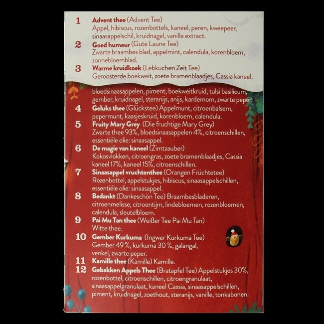 Calendrier de l'Avent thé bio 24 sachets