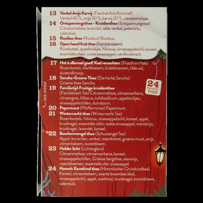 Advent kalender thee bio 24 Stuks