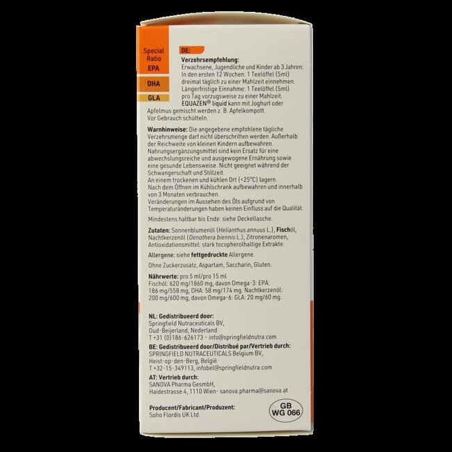 Equazen liquid citrus omega 3- & 6-vetzuren 200 Milliliter