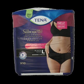 Tena Silhouette Plus Taille Basse Noir Taille L 10 Pièces