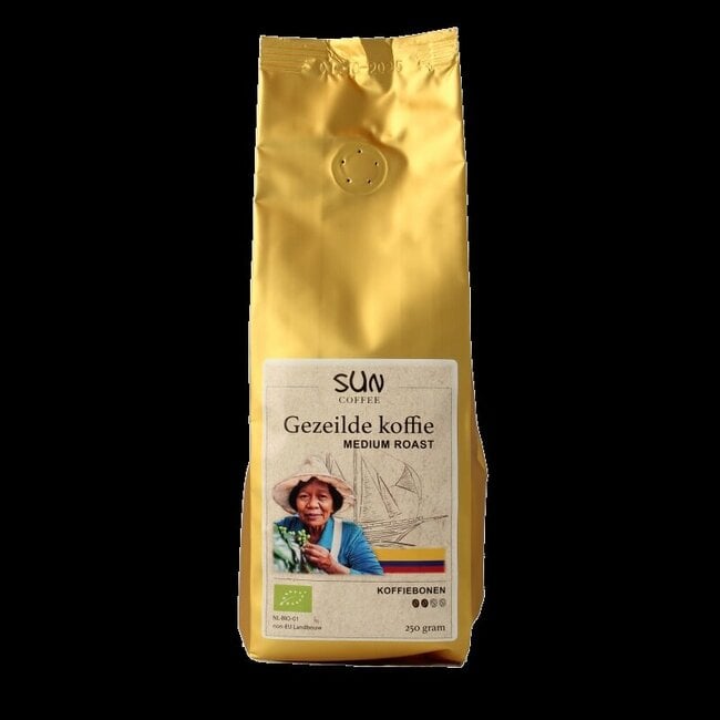 Gezeilde koffiebonen medium roast bio 250 Gram