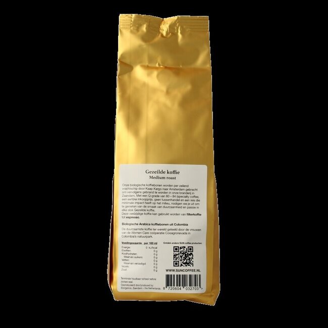 Gezeilde koffiebonen medium roast bio 250 Gram