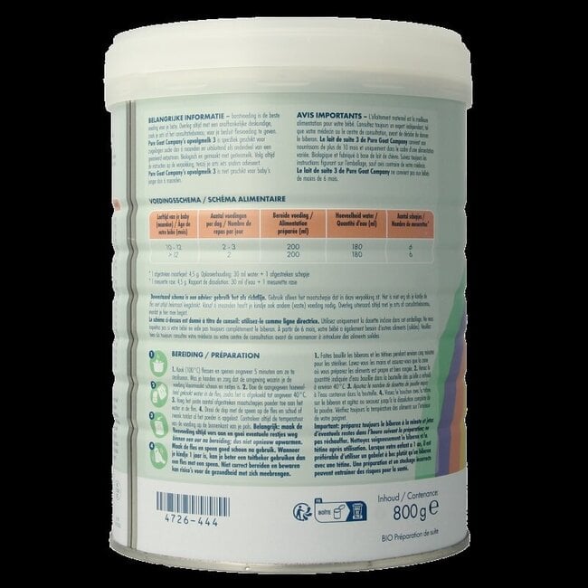 Lait de suite 3 bio 800 g