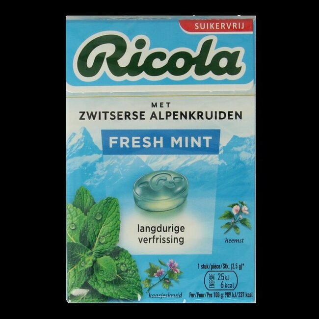 Fresh mint suikervrij doosje 50 Gram