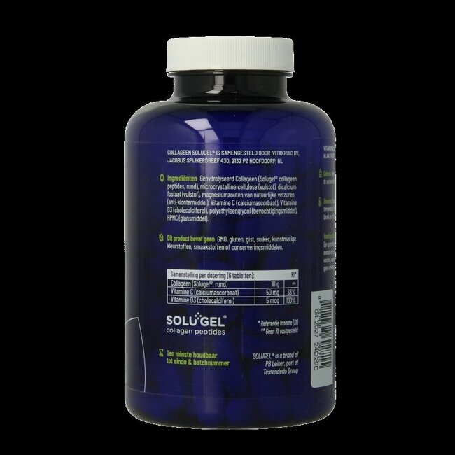 Collageen solugel tabletten met vitamine C en D 150 Tabletten