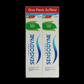 Sensodyne Tandpasta fresh mint 2 x 75ml 150 Milliliter