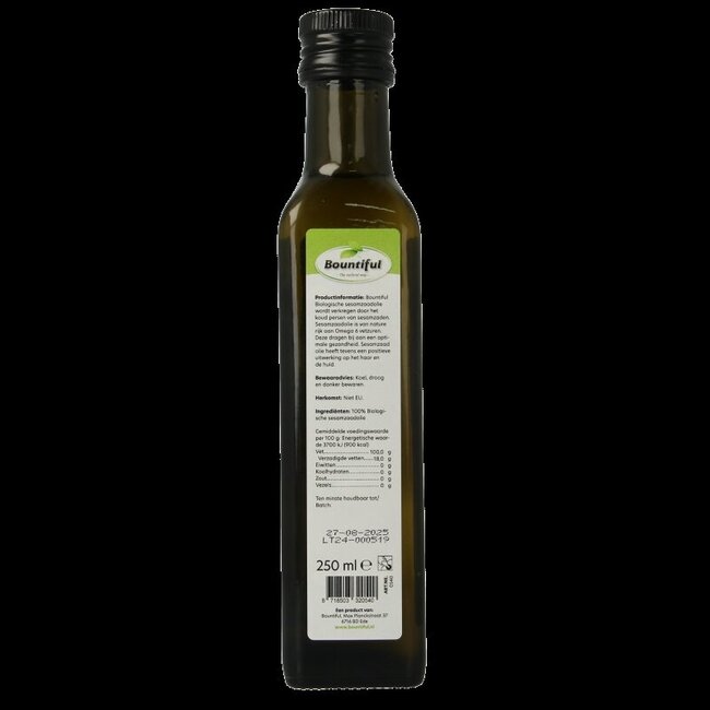 Sesamzaadolie bio 250 Milliliter