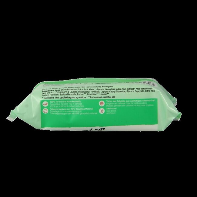 Lingettes nettoyantes humides à l'aloe vera 25 pièces
