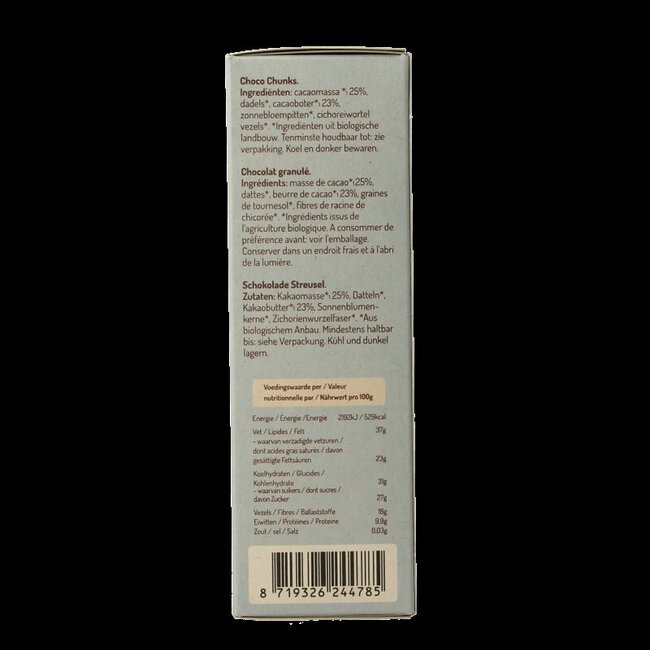 Choco chunks melk bio 180 Gram