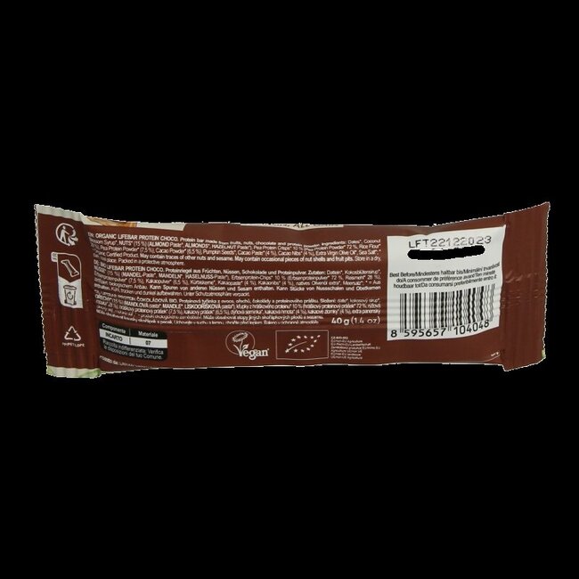 Lifebar proteine chocolade bio 40 Gram